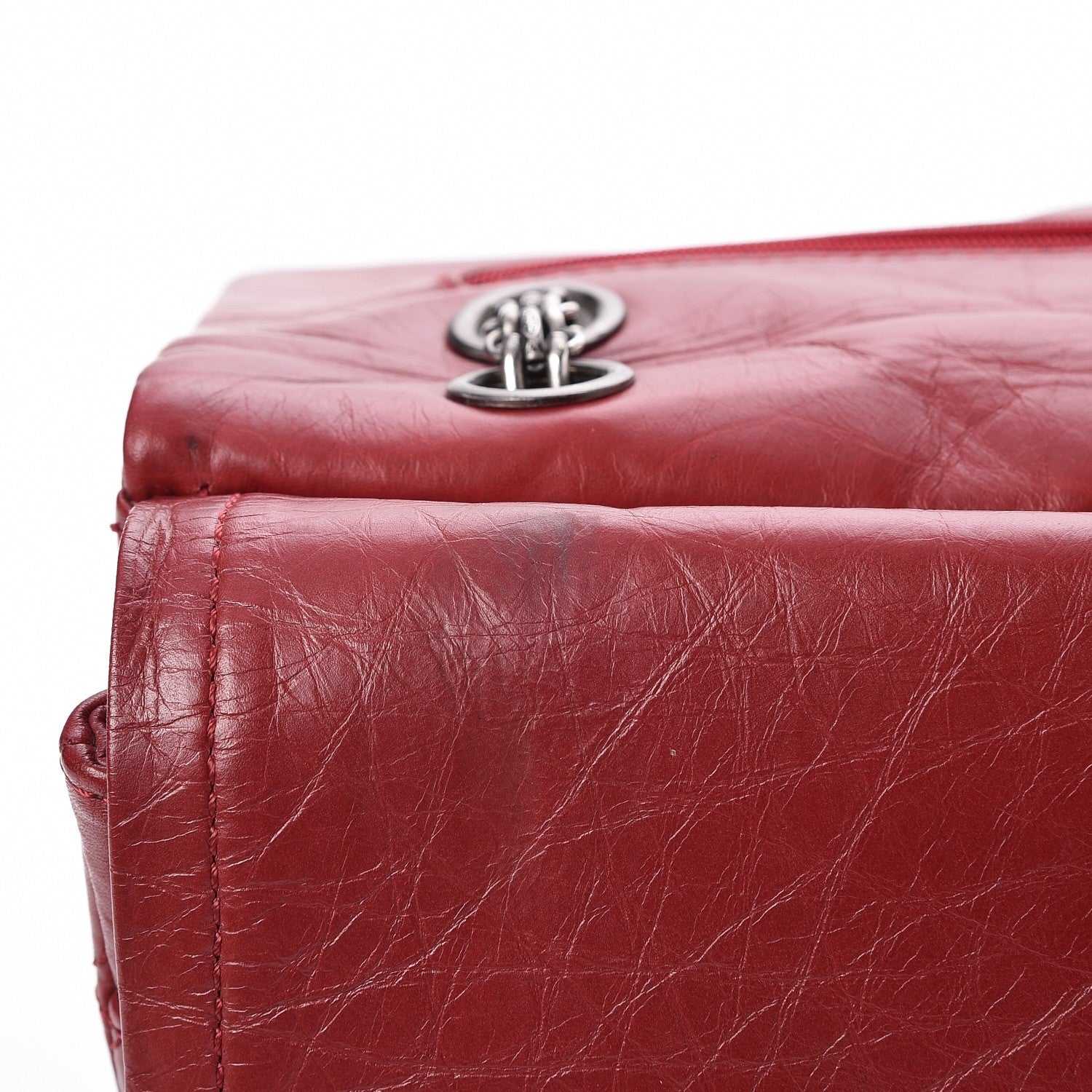 Chanel Aged Calfskin Quilted 2.55 Reissue 227 Flap Red 10 of 11