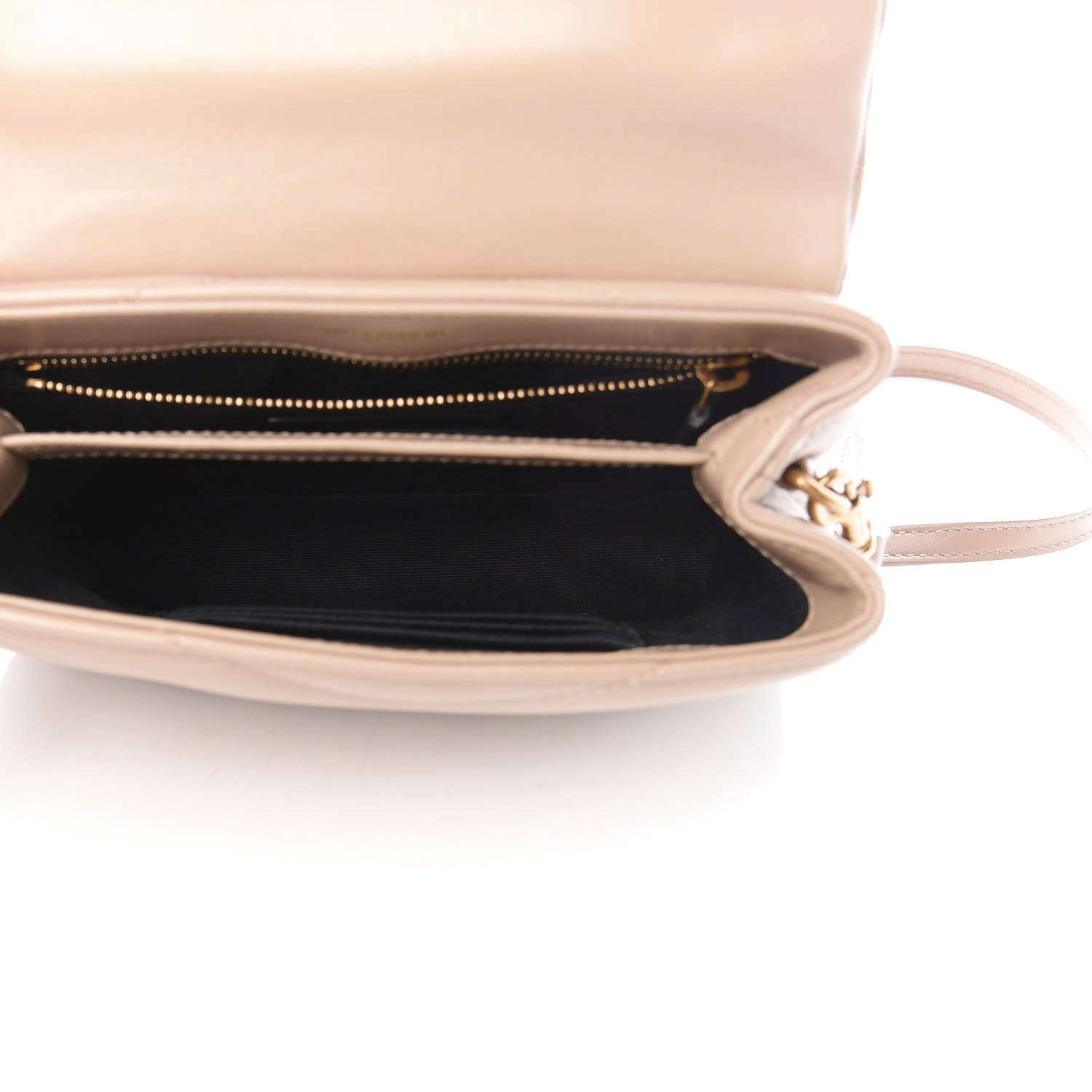 Saint Laurent Calfskin Y Quilted Monogram Toy Loulou Crossbody Bag Dark Beige 5 of 13