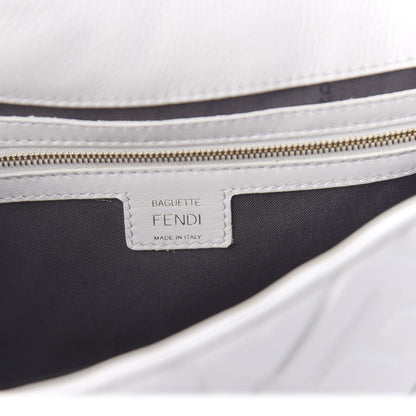 Fendi Nappa FF 1974 Embossed Baguette White 6 of 9