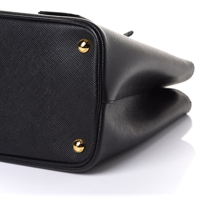 Prada Saffiano Cuir Medium Galleria Double Zip Tote Black 6 of 9