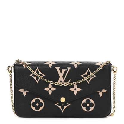 Louis Vuitton Empreinte Monogram Giant Felicie Pochette Black Beige 1 of 9