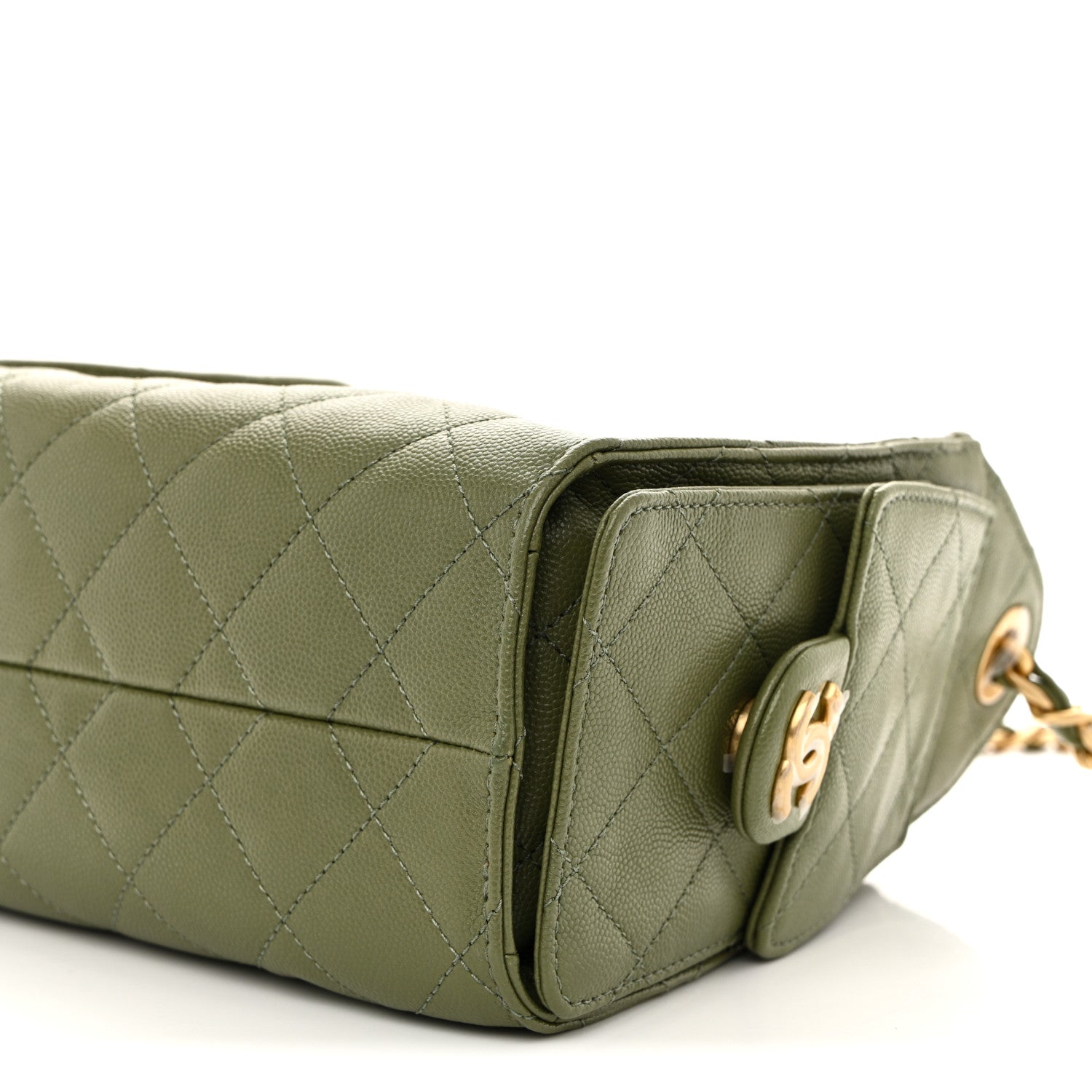 Chanel Caviar Quilted Mini Chanel 25 Handbag Green 10 of 10