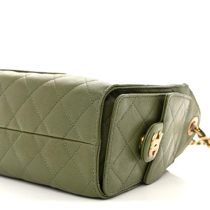 Chanel Caviar Quilted Mini Chanel 25 Handbag Green 10 of 10