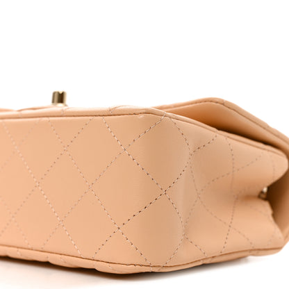 Chanel Lambskin Quilted Mini Rectangular Flap Beige 10 of 11