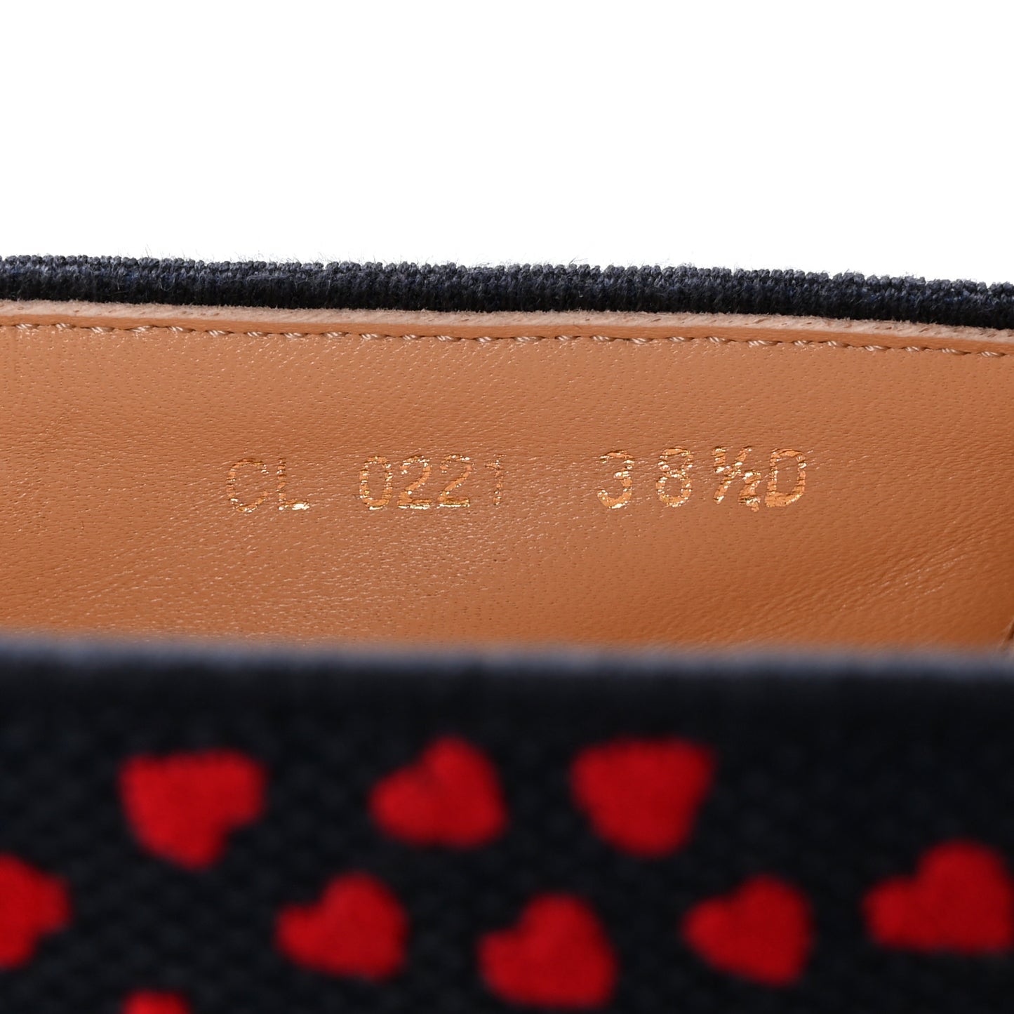 Cotton Embroidered Hearts Granville Espadrille 38.5 Blue Red