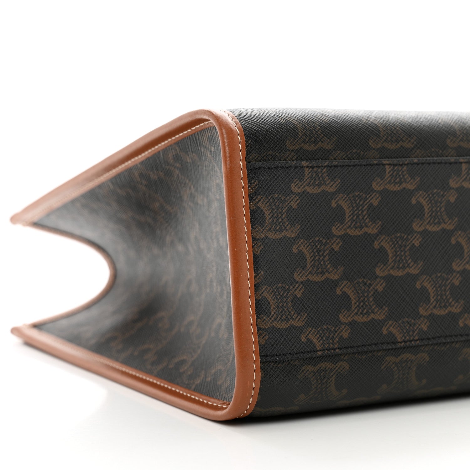 Celine Triomphe Canvas Calfskin Mini Horizontal Cabas Tan 8 of 9