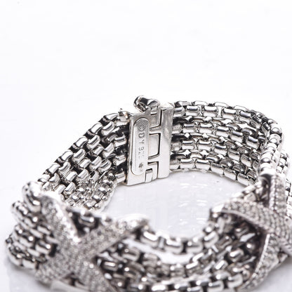 David Yurman Sterling Silver Diamond Double X Four Strand Bracelet 4 of 5