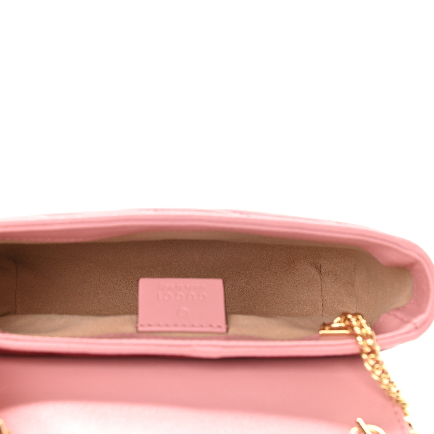 Gucci Azalea Calfskin Enamel Matelasse Diagonal Super Mini Torchon GG Marmont Shoulder Bag New Cherry Red Wild Rose 5 of 9