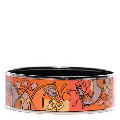 Hermes Enamel Printed Wide Coup De Fouet Bracelet 70 5 of 6