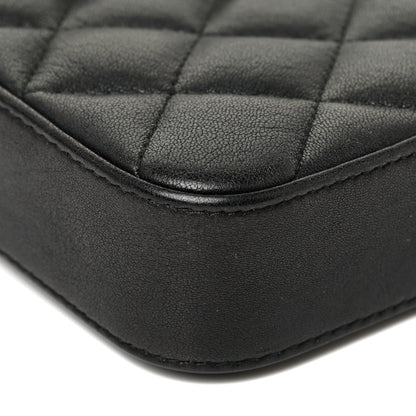Chanel Lambskin Quilted CC Box Clutch With Chain Black 11 of 16