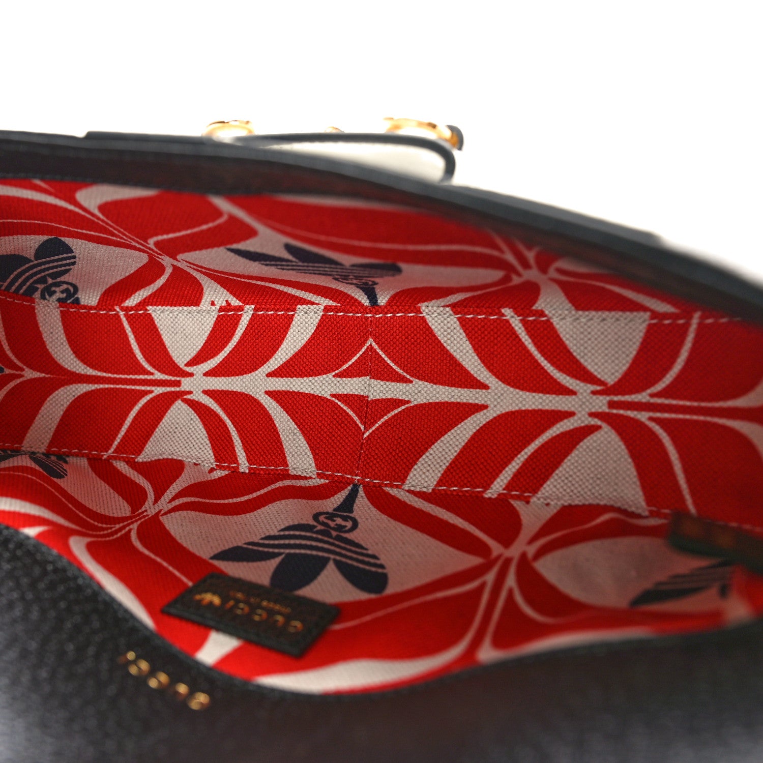 Gucci X ADIDAS Textured Dollar Calfskin Web Small Trefoil Horsebit 1955 Shoulder Bag Black Off White 5 of 11