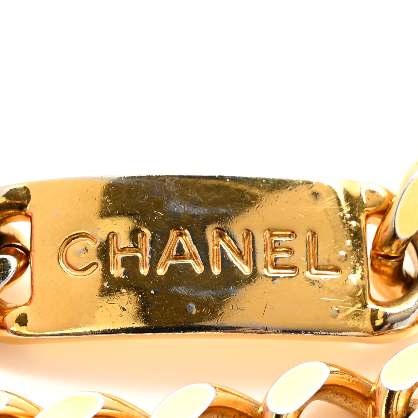 Metal Chain CC Medallion Belt Gold