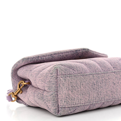 Saint Laurent Denim Y Quilted Monogram Toy Loulou Crossbody Bag Bleached Lilac 8 of 10