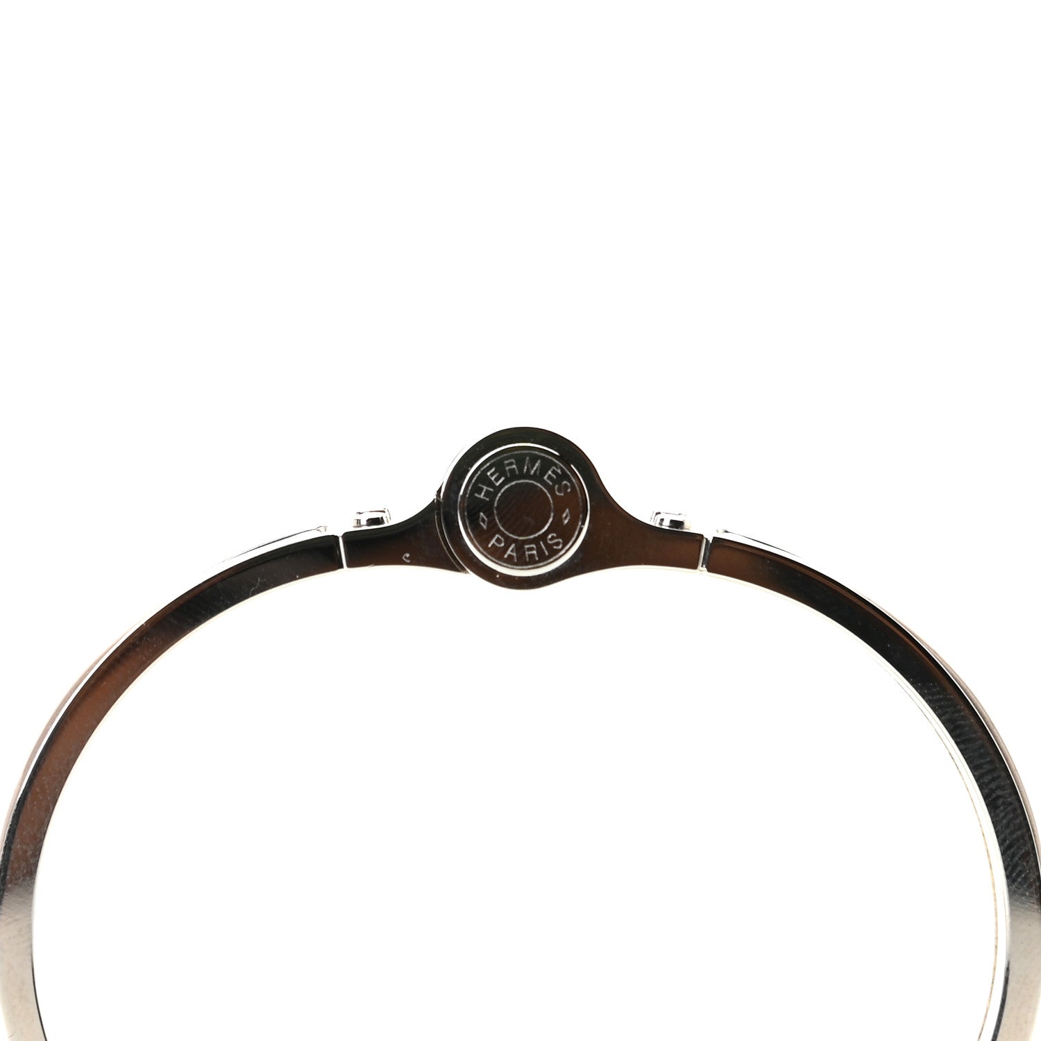 Hermes Enamel Charniere Uni Narrow Hinged Bracelet S Marron Glace 4 of 5