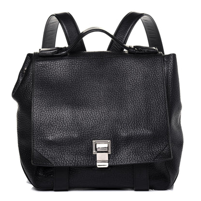 Proenza Schouler Pebbled Calfskin Small PS Courier Backpack Black 1 of 19
