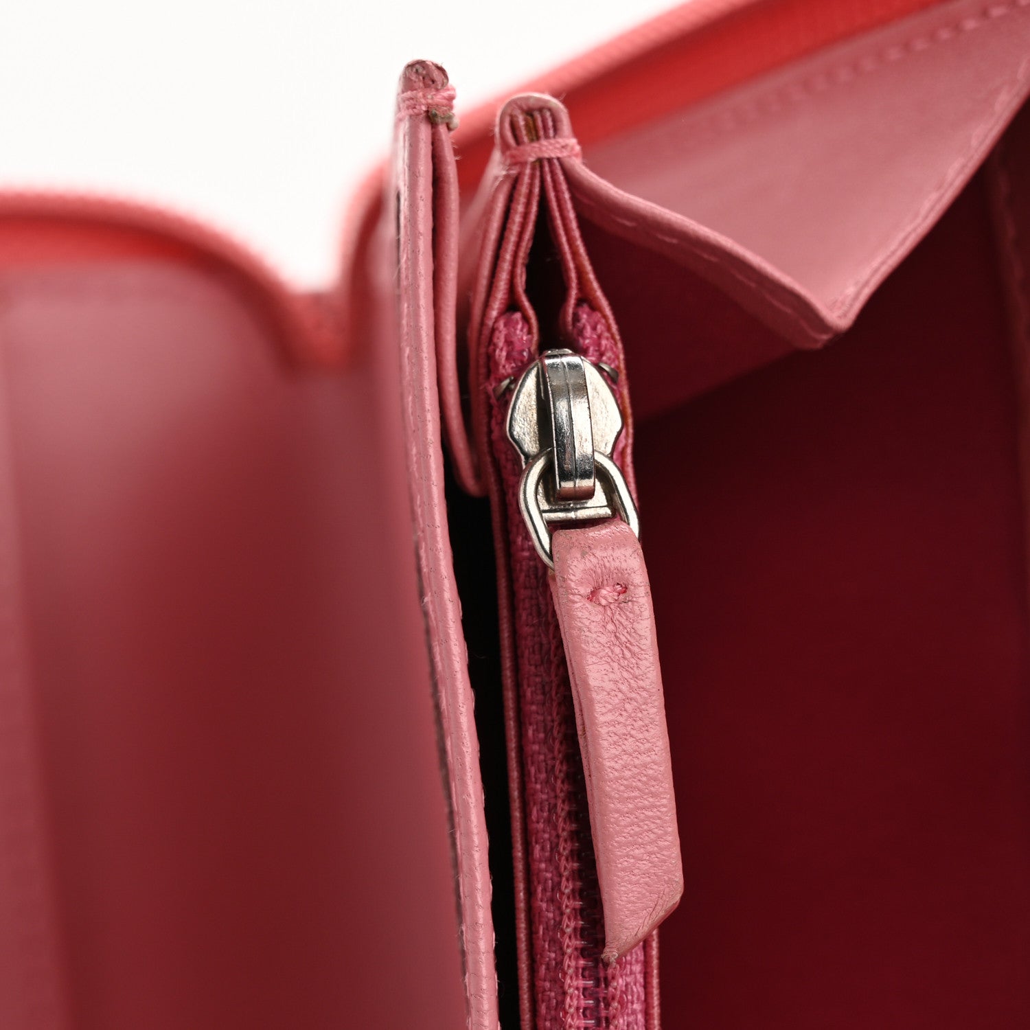 Chanel Lambskin Camellia Embossed Zip Around Organizer Wallet Pink 9 of 22