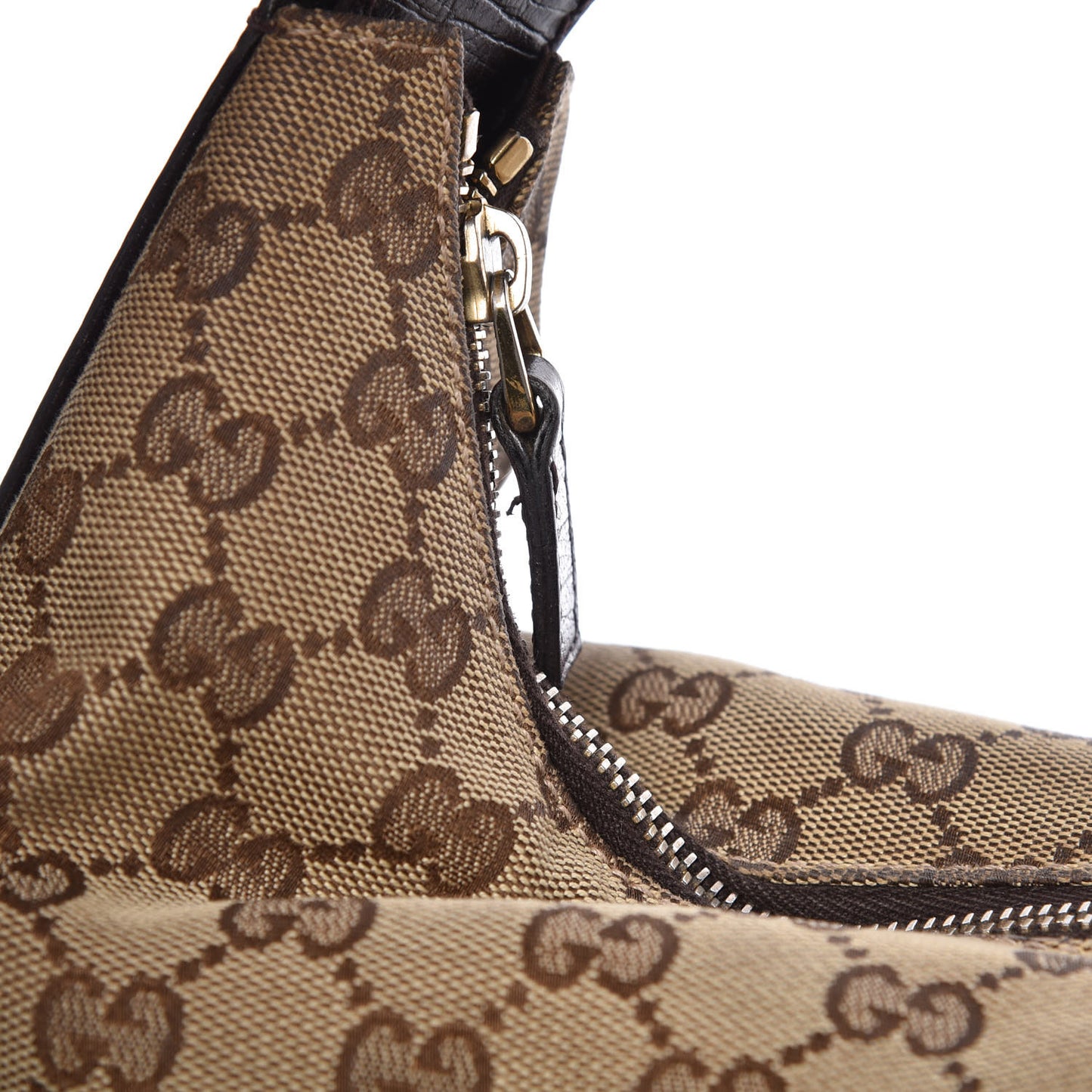 Monogram Medium Horsebit Chain Hobo Dark Brown