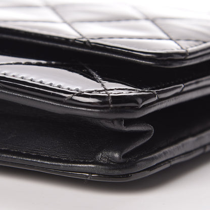 Chanel Patent Quilted Wallet On Chain WOC Black 6 of 14