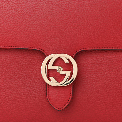 Gucci Dollar Calfskin Medium Interlocking G Top Handle Shoulder Bag Red 6 of 8