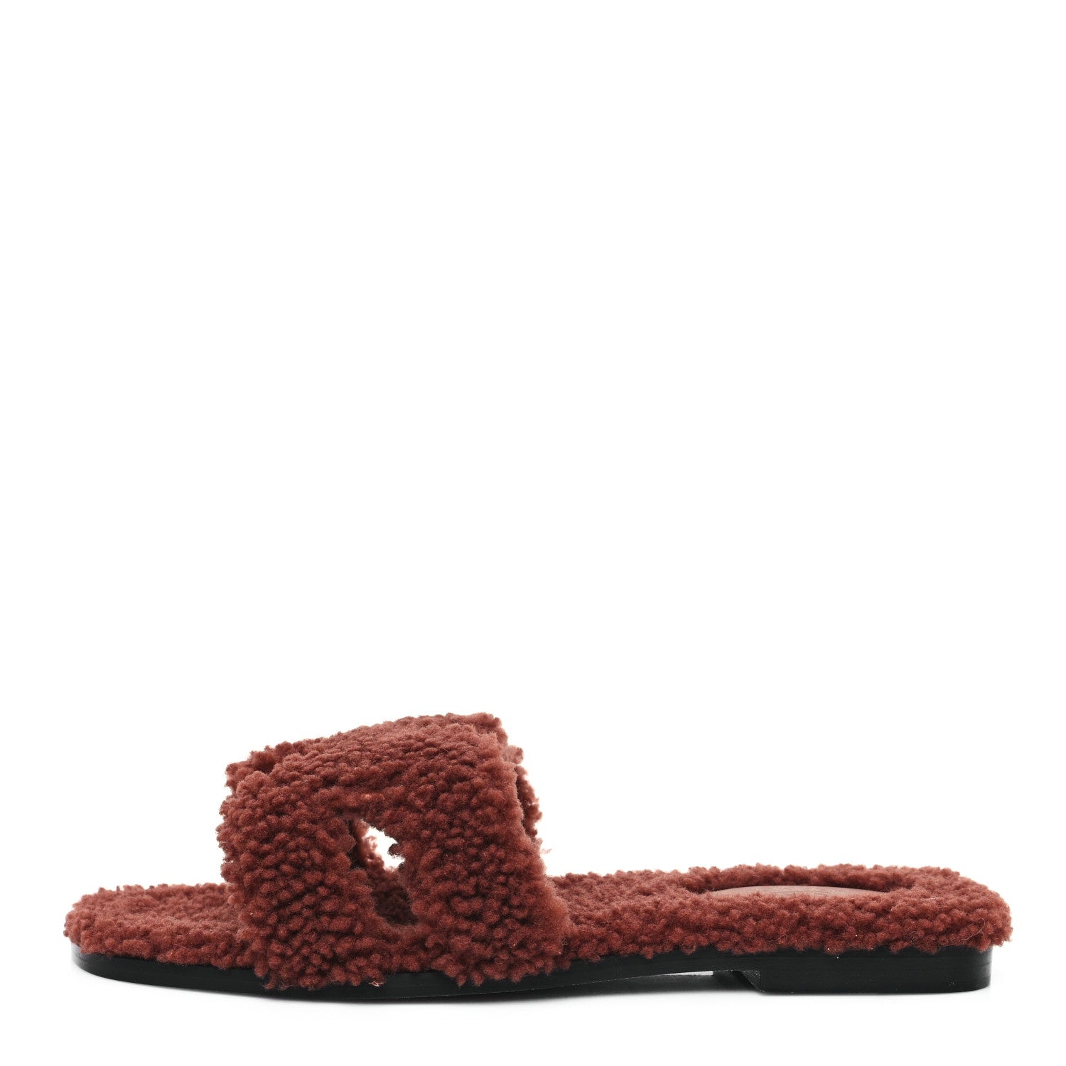 Hermes Woolskin Oran Sandals 38 Cognac 1 of 8