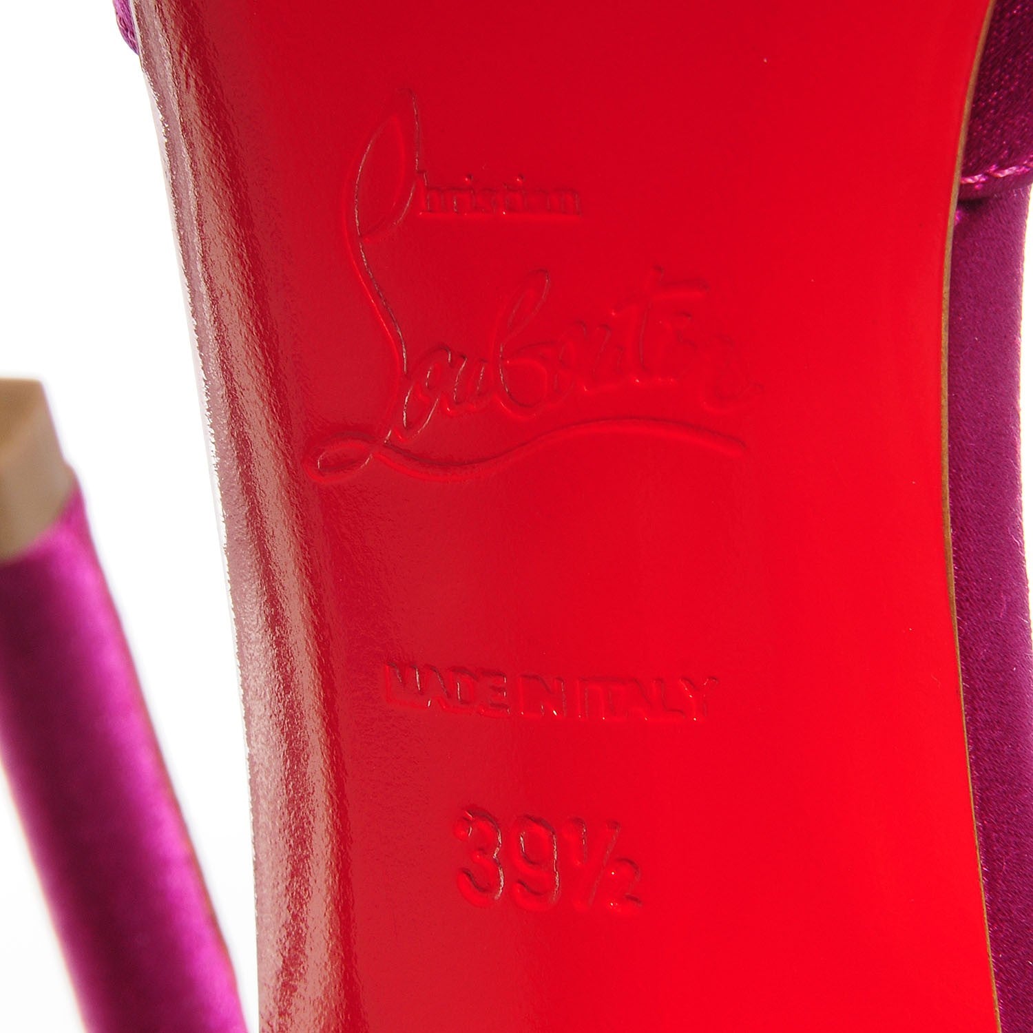 Christian Louboutin Satin Crystal Pensamoi 120 Peep Toe Pumps 39.5 Eveque Papaye 6 of 6