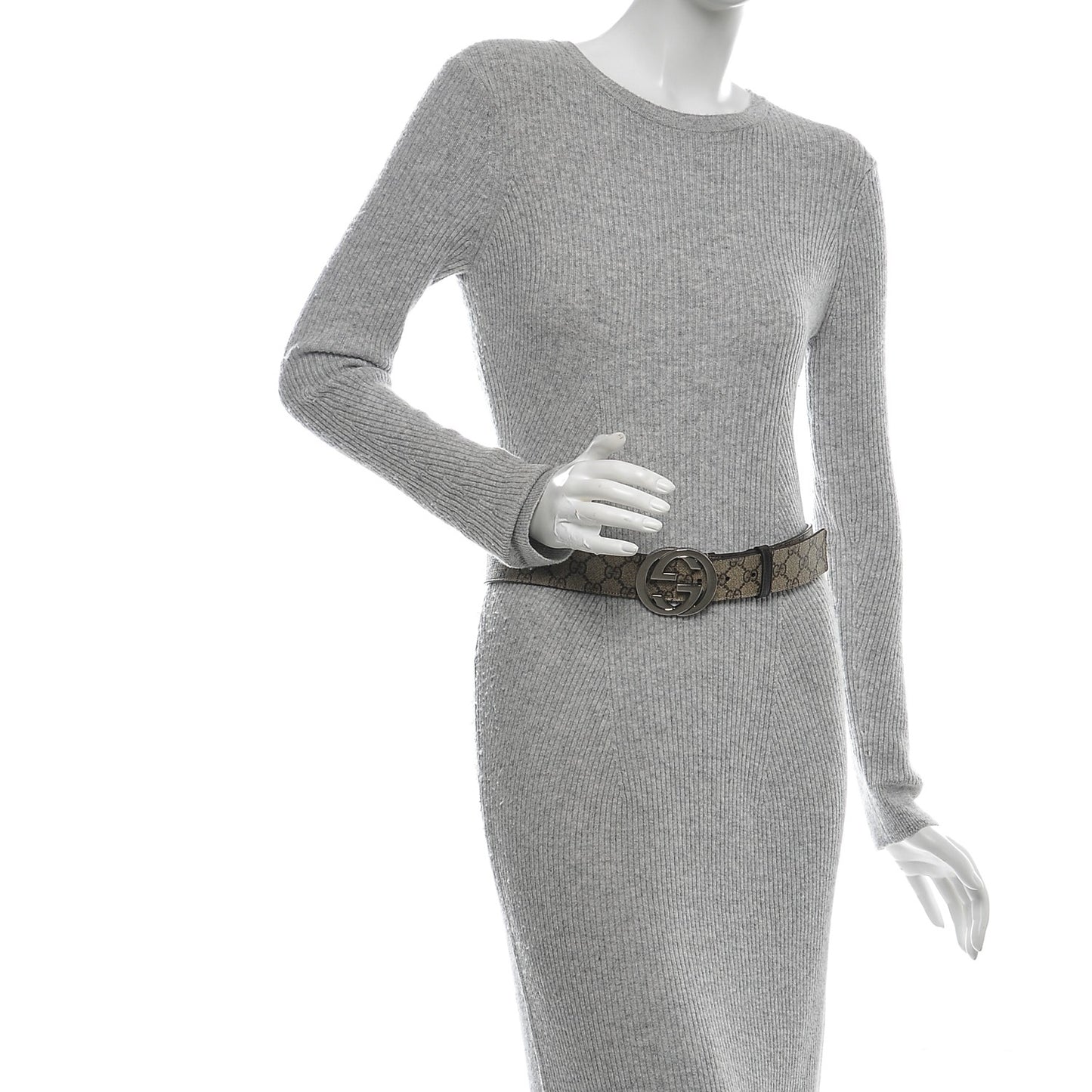 GG Plus Monogram Interlocking G Belt 85 34 Dark Brown