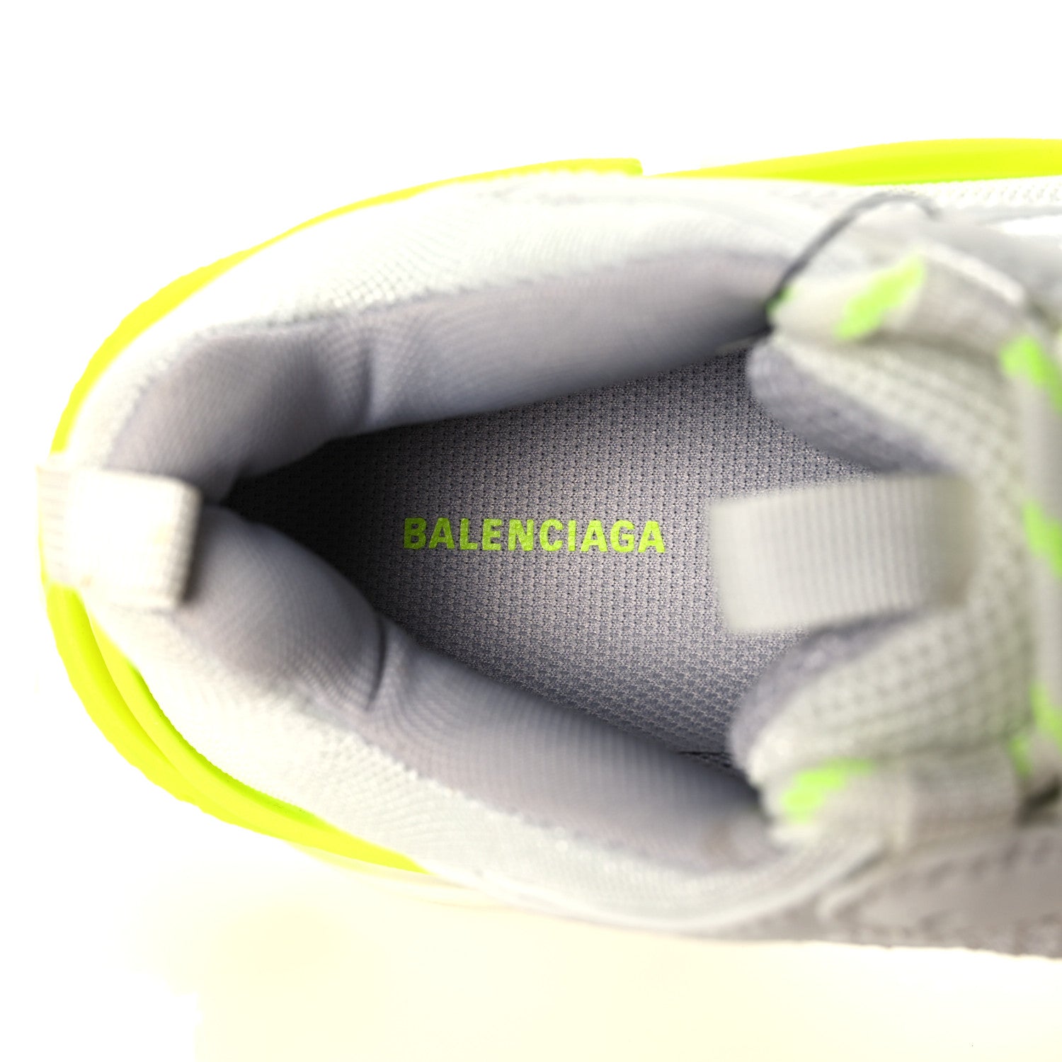 Balenciaga Fabric Mesh Womens Triple S Sneakers 37 Fluo Yellow White Grey 6 of 7