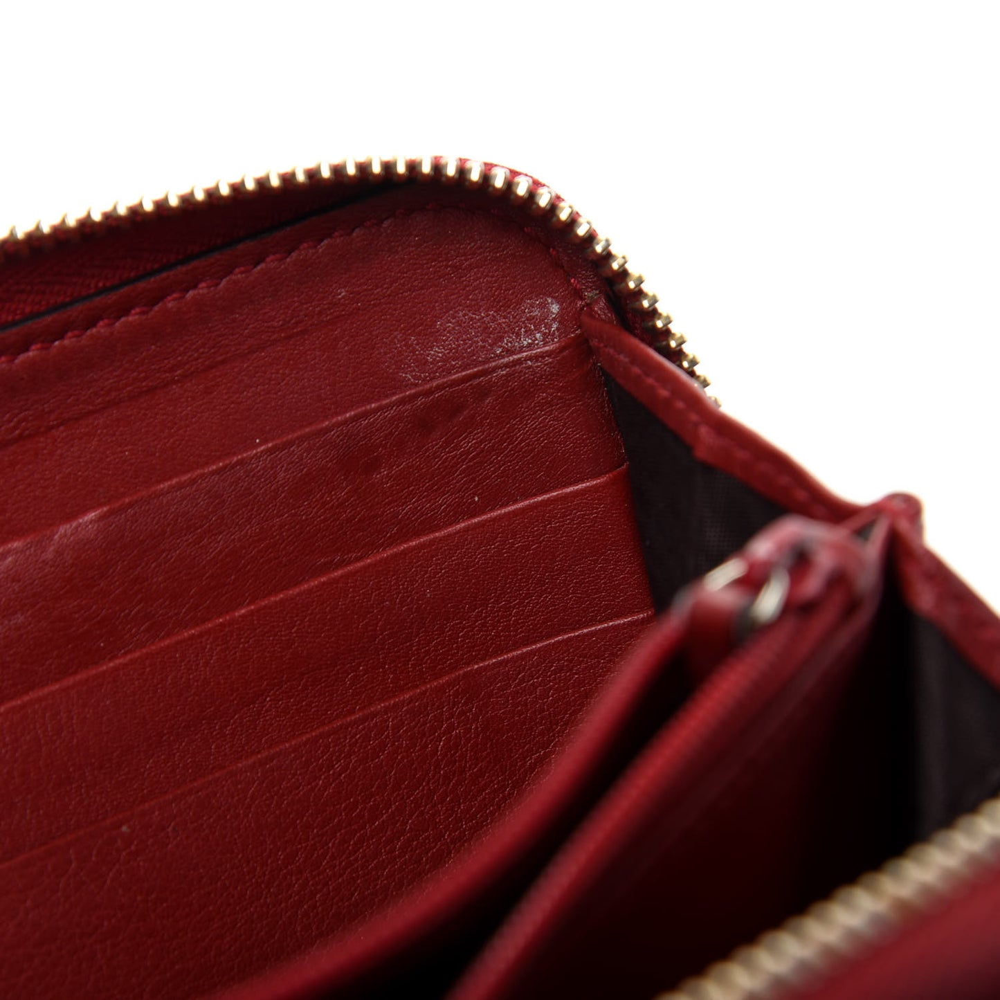 Microguccissima Zip Around Wallet Red