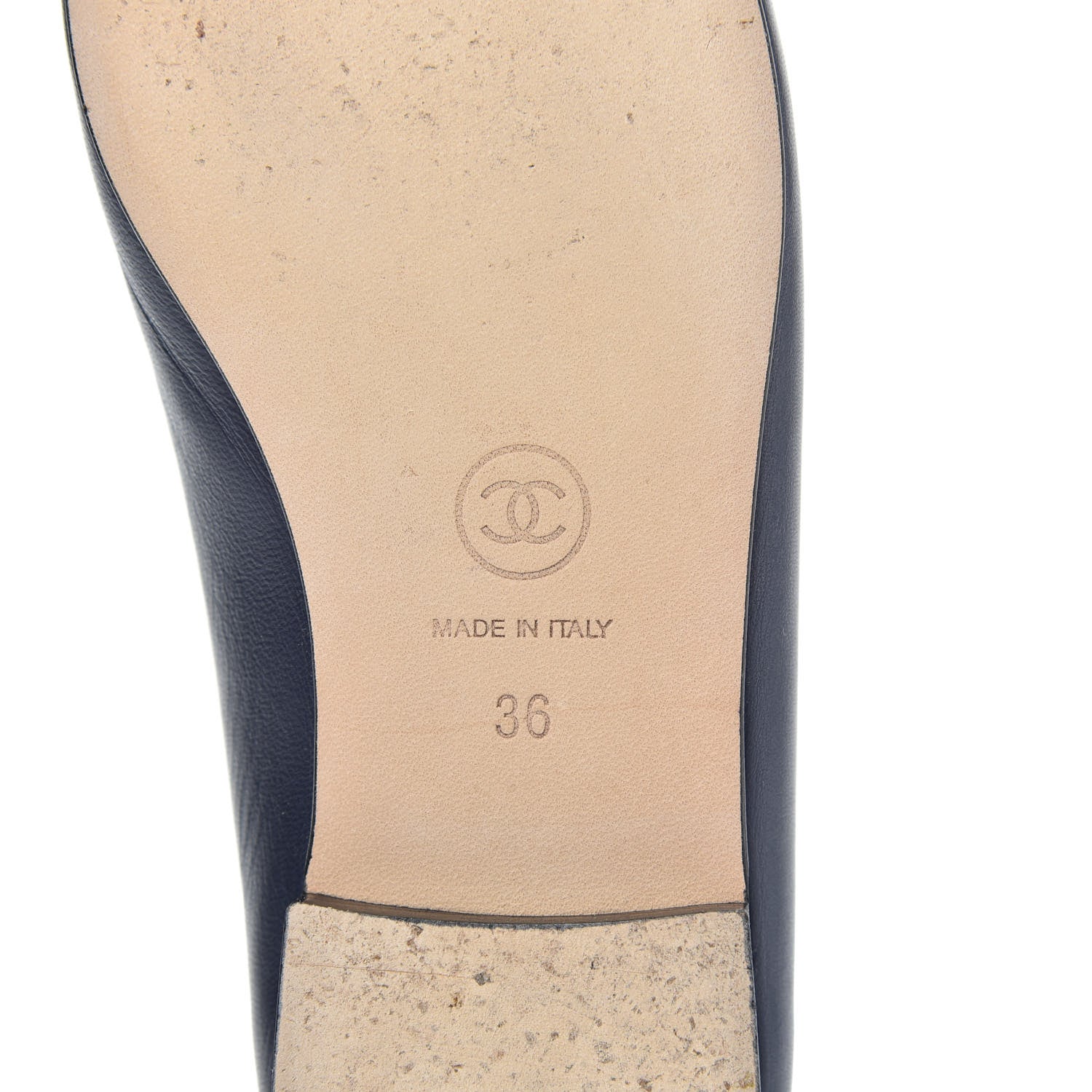 Chanel Lambskin CC Cap Toe Ballerina Flats 36 Navy 7 of 10