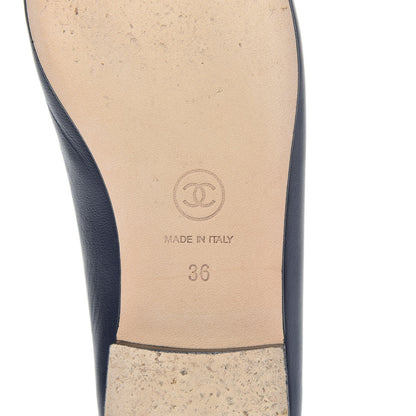 Chanel Lambskin CC Cap Toe Ballerina Flats 36 Navy 7 of 10