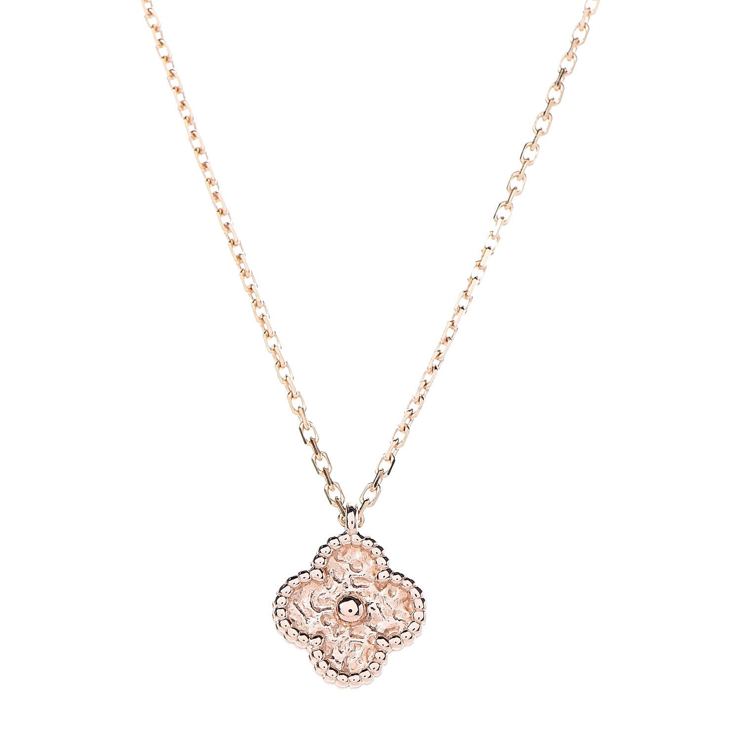 Van Cleef & Arpels 18K Rose Gold Sweet Alhambra Pendant Necklace 4 of 8