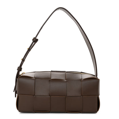 Bottega Veneta Lambskin Maxi Intrecciato Small Brick Cassette Bag Light Brown 1 of 8