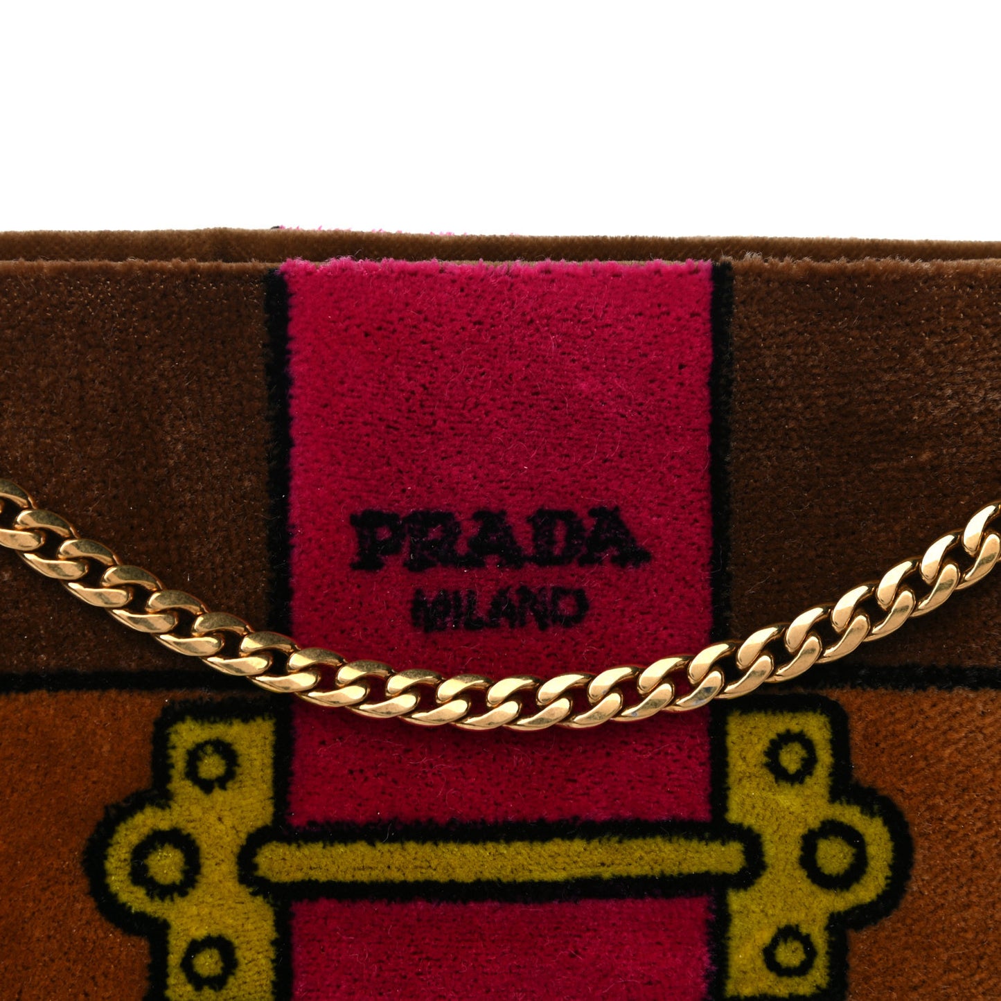 Velvet Cahier Chain Shoulder Bag Cammello
