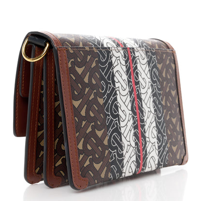 Burberry E-Canvas Monogram Stripe Small TB Bag Bridle Brown 3 of 9