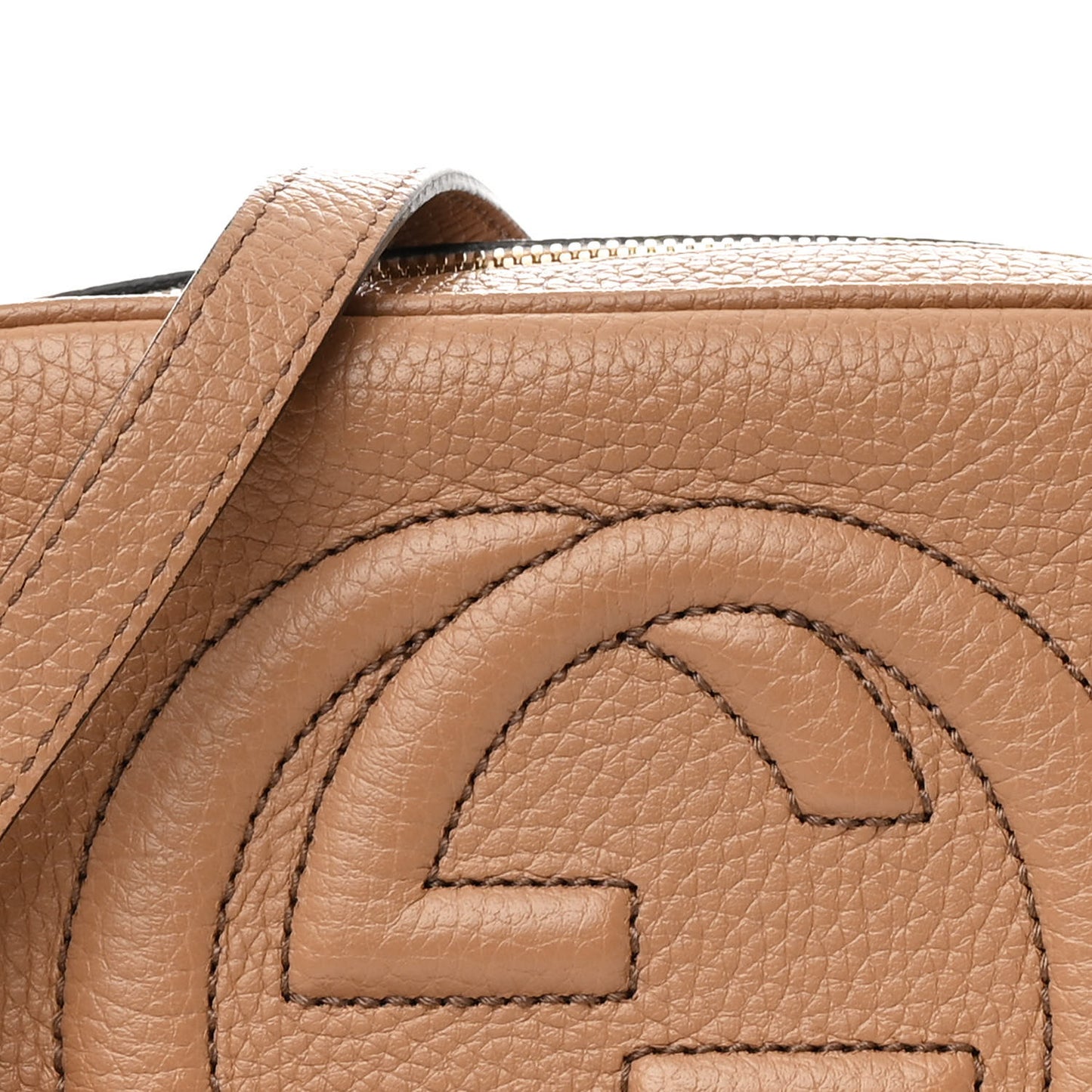 Pebbled Calfskin Small Soho Disco Bag Camelia