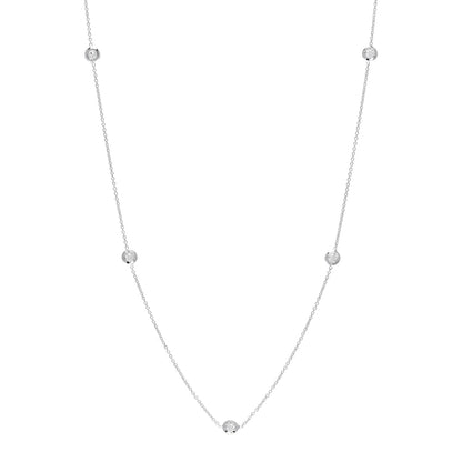 Roberto Coin 18K White Gold Diamond .23ctw Diamonds by the Inch Five Station Necklace 1 of 6