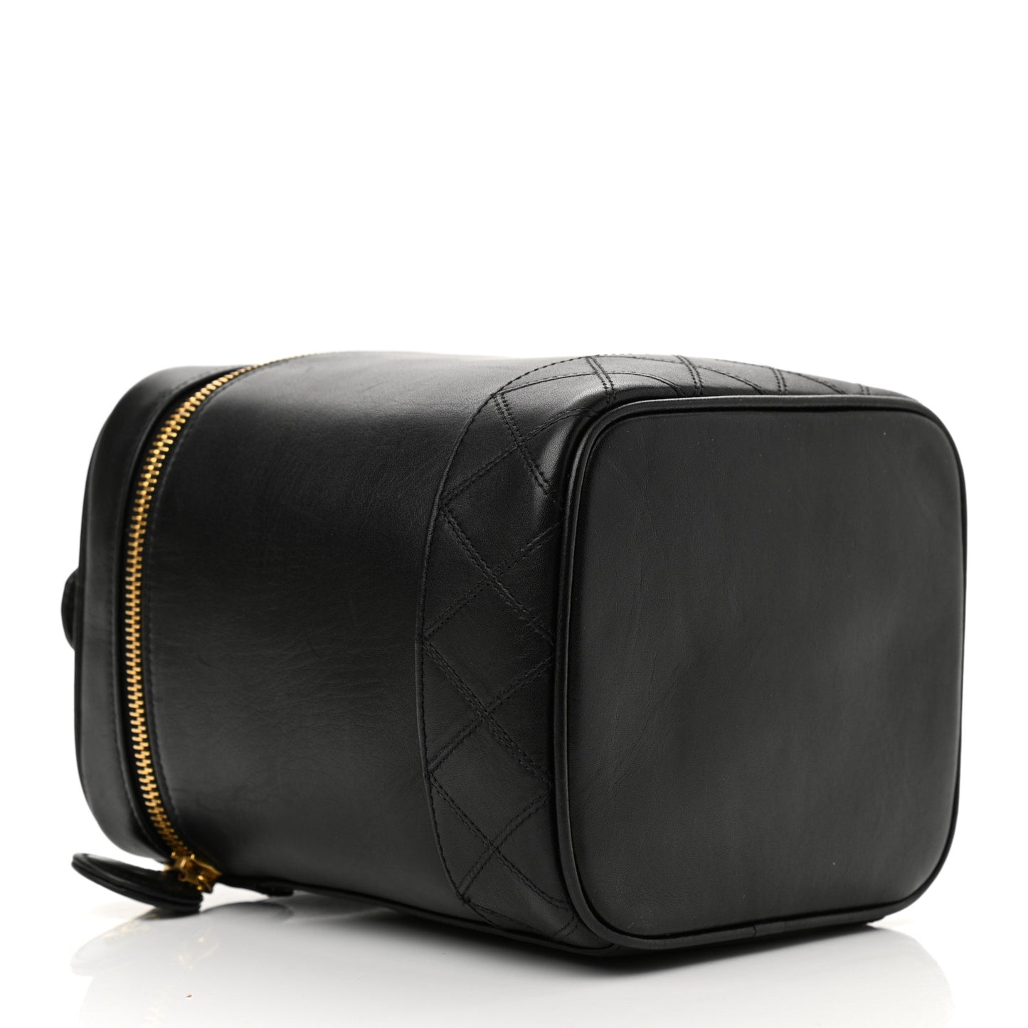 Lambskin Vanity Cosmetic Case Black