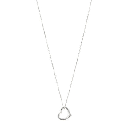 Tiffany Sterling Silver 16mm Elsa Peretti Open Heart Pendant Necklace 1 of 5