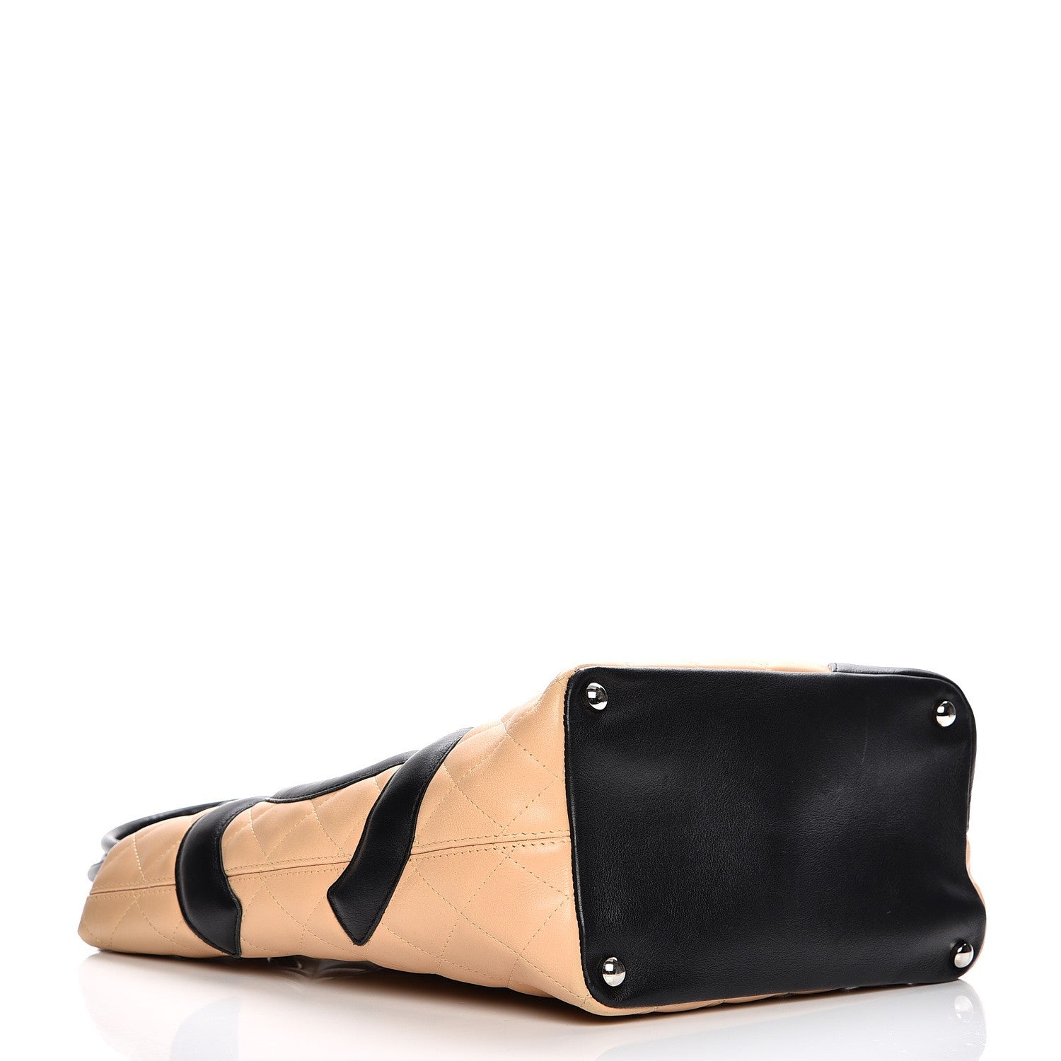 Chanel Calfskin Quilted Medium Cambon Tote Beige Black 4 of 7