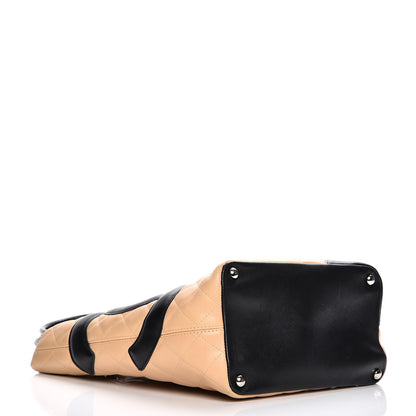 Chanel Calfskin Quilted Medium Cambon Tote Beige Black 4 of 7