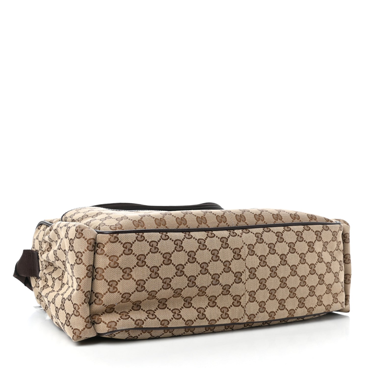 Gucci Monogram Natural Pigskin Large Diaper Bag Beige Ebony Cocoa Dark Chocolate 4 of 9