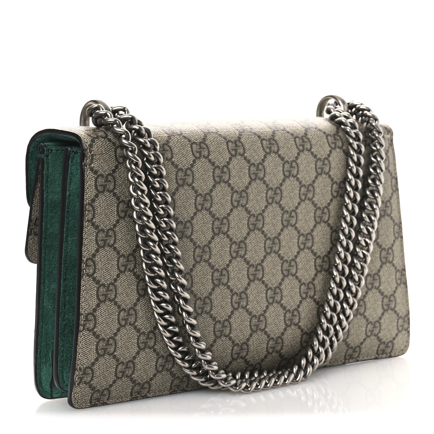 Gucci GG Supreme Monogram Willow Hill Embroidered Small Dionysus Shoulder Bag Emerald 3 of 12