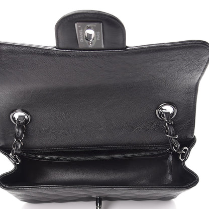 Chanel Crumpled Calfskin Quilted Mini Rectangular Flap So Black 5 of 8