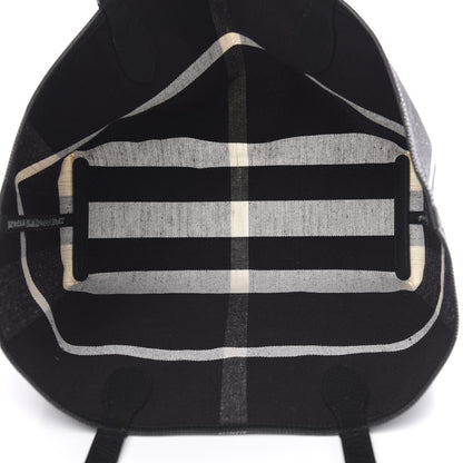 Burberry Coated Canvas Mega Check Medium Doodle Tote Black White 5 of 8