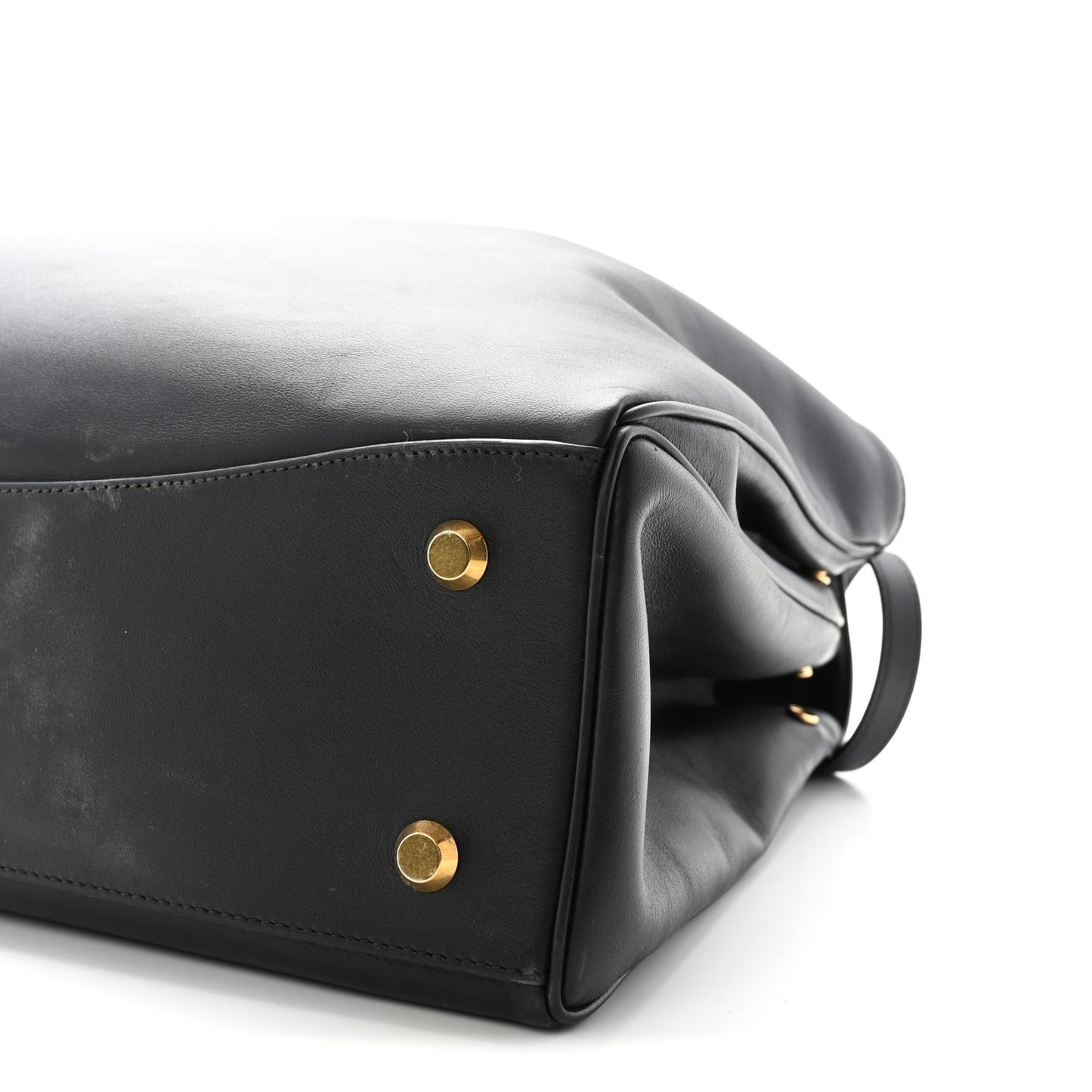 Smooth Calfskin Large Rodeo Top Handle Handbag Black