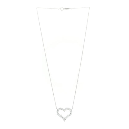 Tiffany Platinum Diamond 1.96ctw Heart Pendant Necklace 2 of 5