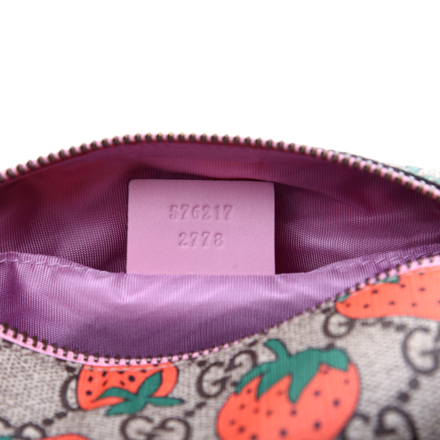 GG Supreme Monogram Strawberry Cosmetic Case