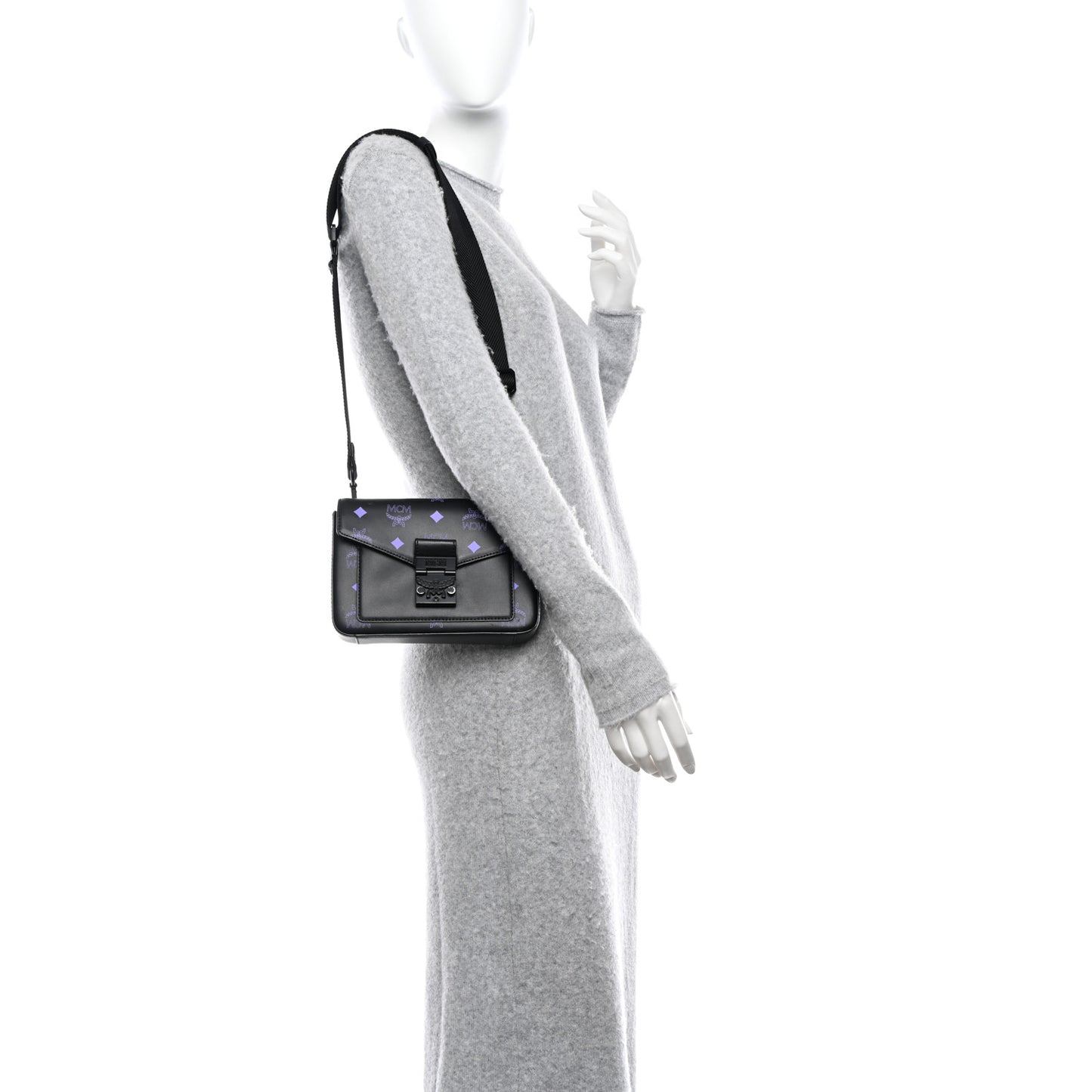 Calfskin Color Splash Logo Small Millie Crossbody Belt Bag Dahlia Purple