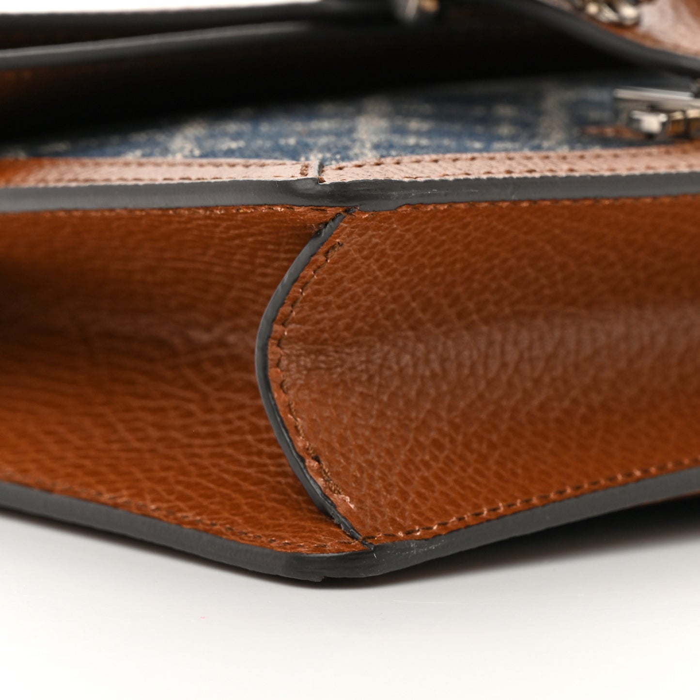 New Denim GG Monogram Dollar Calfskin Enamel Mini Dionysus Shoulder Bag Blue Tea Cuir Epilog Electric Blue