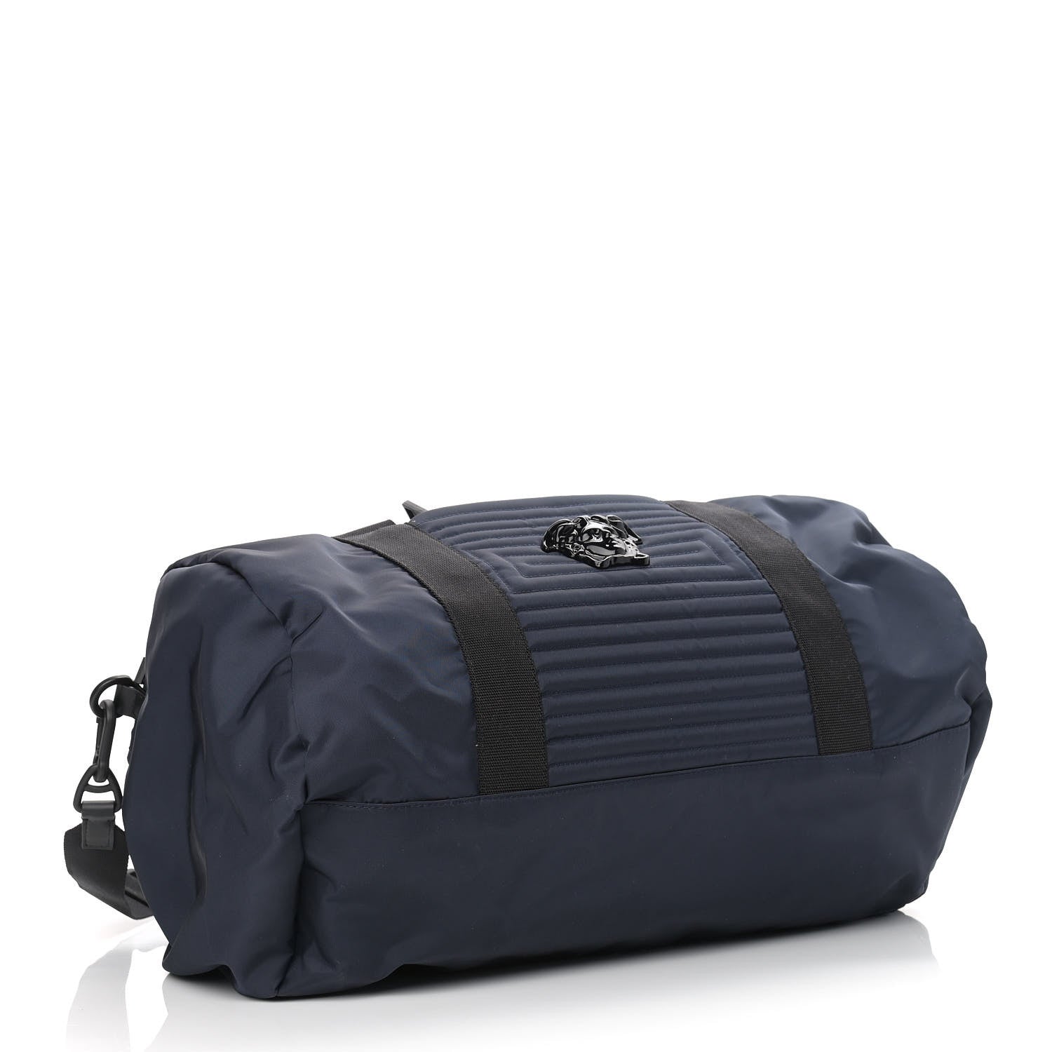 Versace Canvas Nylon Quilted Palazzo Duffle Bag Navy Black 4 of 8